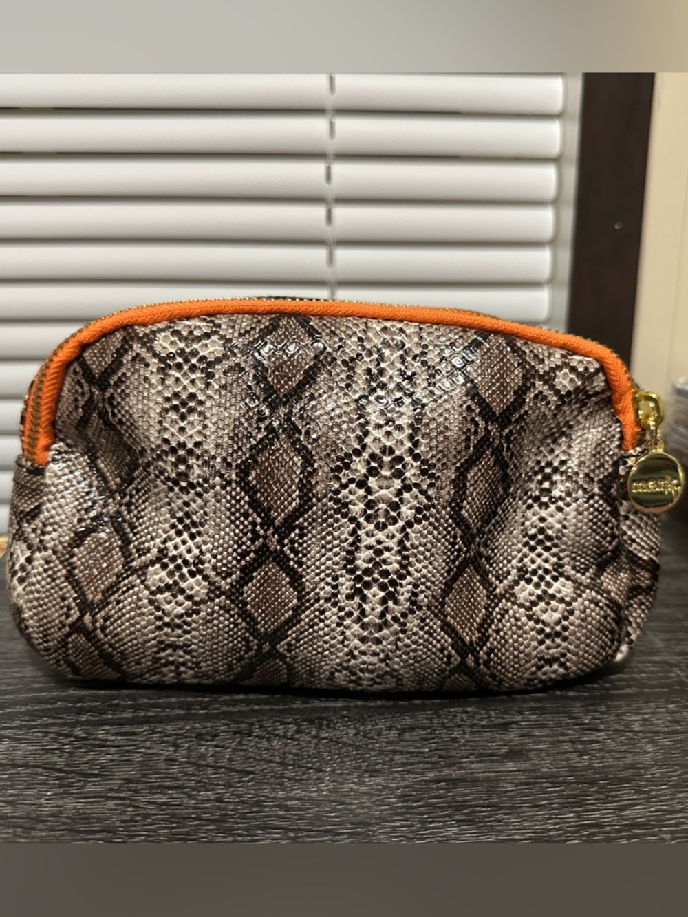 Snake-Print Mark Cosmetic Pouch
